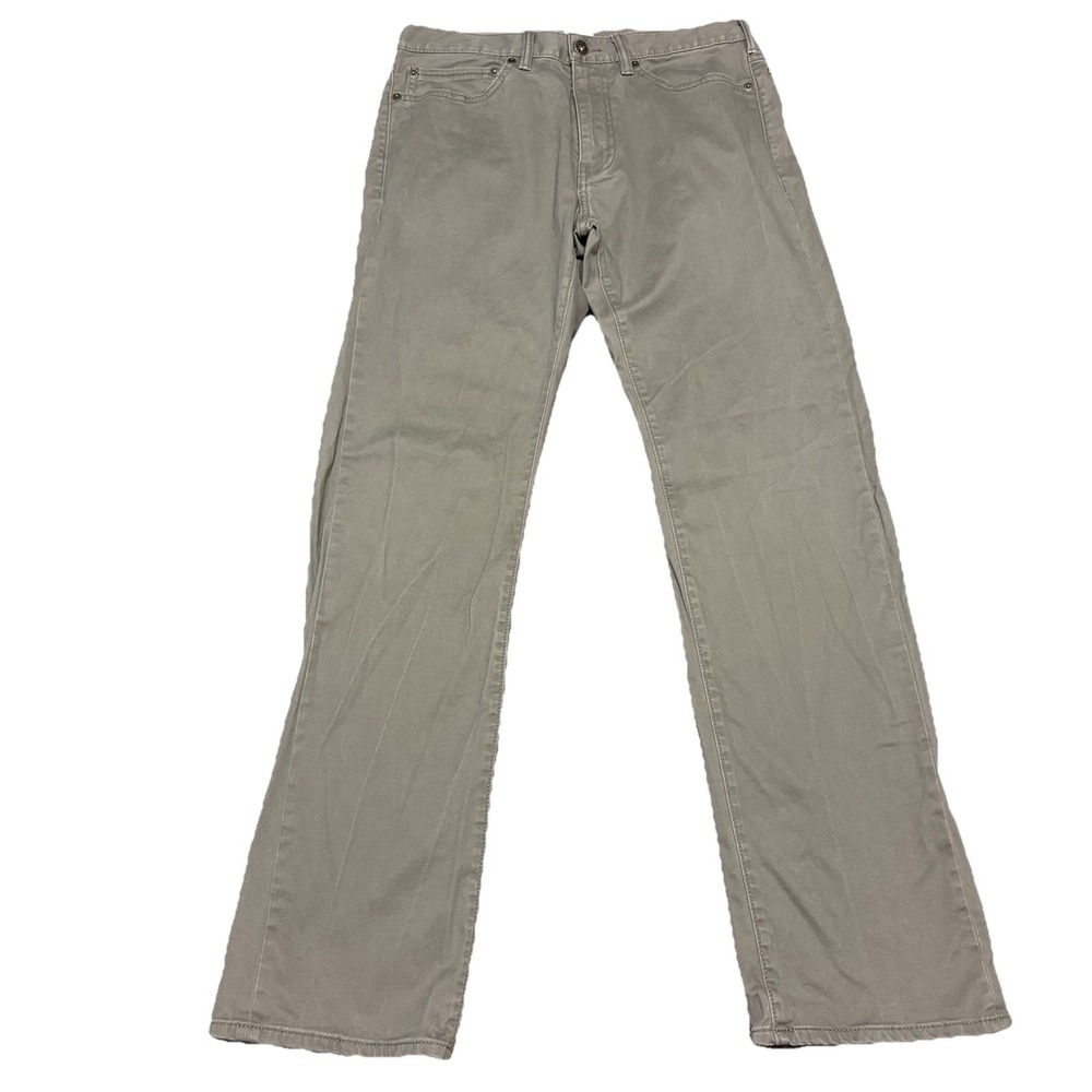 Dockers Straight‎ Fit Pants 32x32 Khaki Olive Tan Stretch 5 Pocket Casual Men's